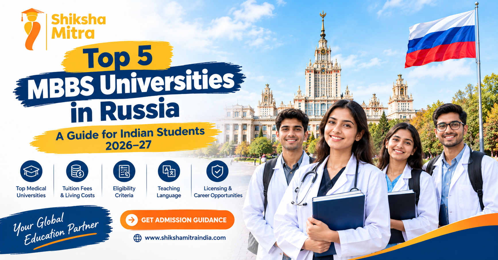 Top 5 medical universities in Russia for Indian students planning MBBS abroad in 2026–27